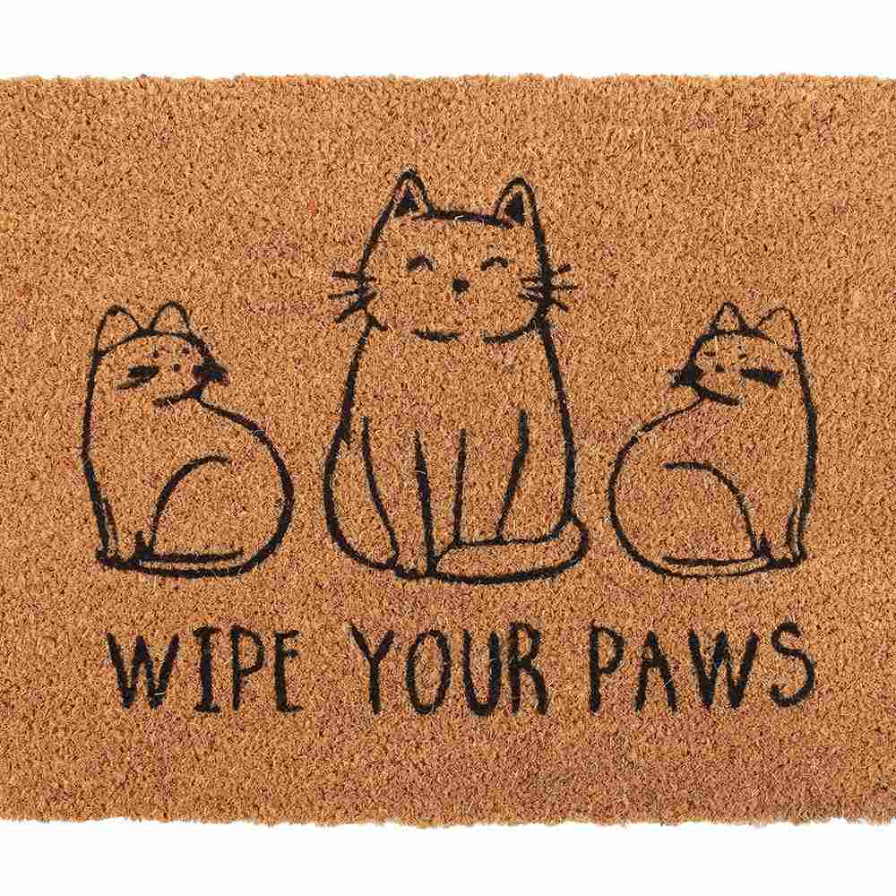 Something Different - Natural Wipe Your Paws Cat Deurmat - Bruin